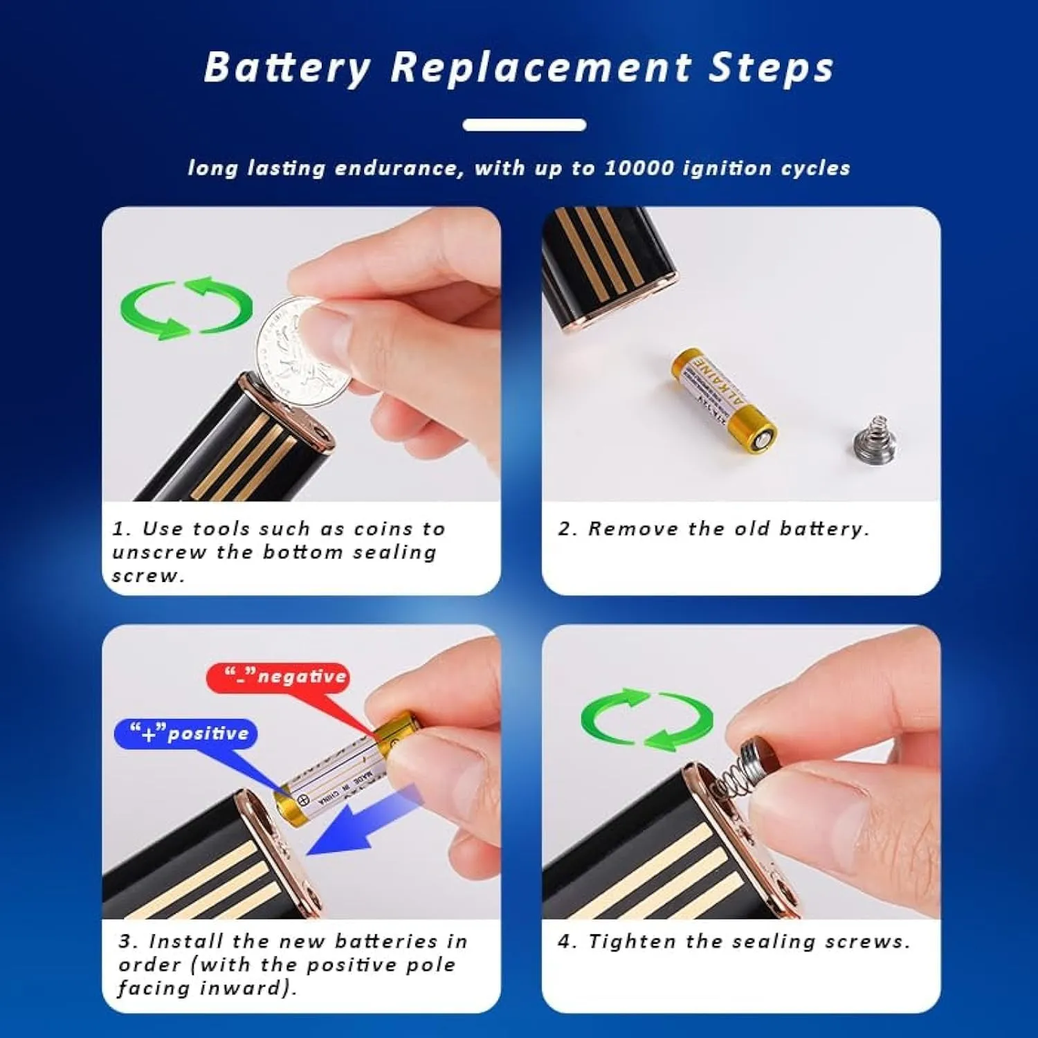 Ultra-Thin Lighter, Soft Flame Lighter, Removable Battery Lighter, Butane refillable Retro Traditional Flame Lighter, Unique Birthday Gift for Men and Women (Color : C)