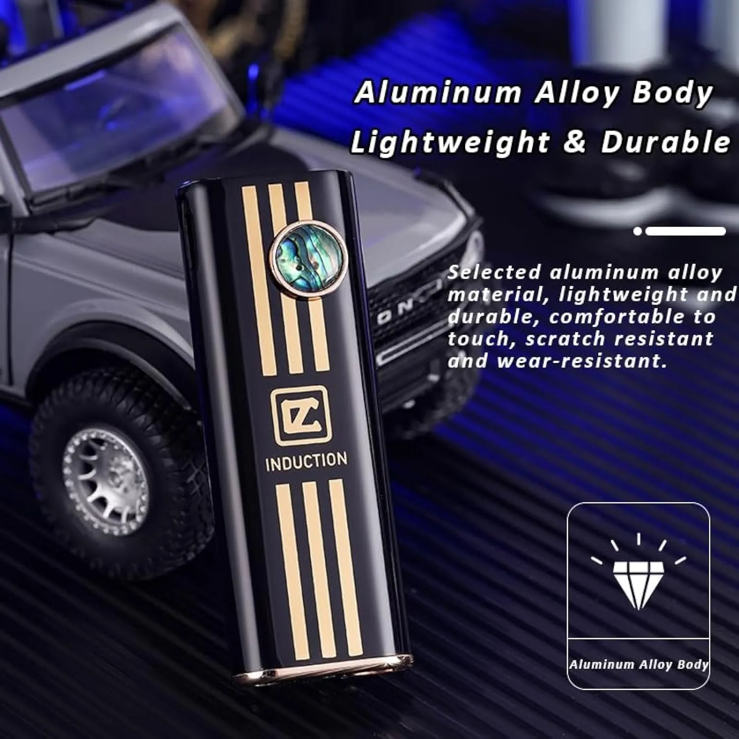 Ultra-Thin Lighter, Soft Flame Lighter, Removable Battery Lighter, Butane refillable Retro Traditional Flame Lighter, Unique Birthday Gift for Men and Women (Color : C)