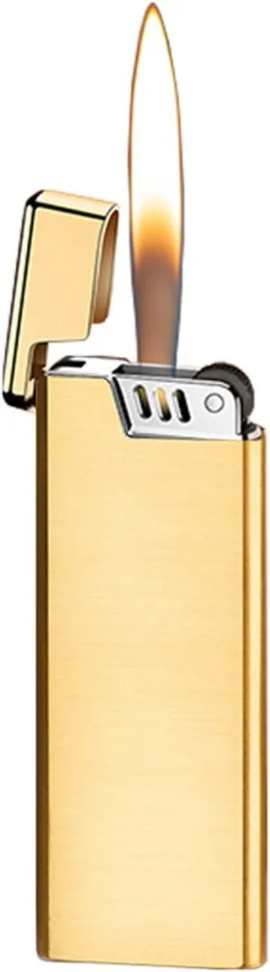 Ultra-Thin Soft Flame Lighter, Portable Metal Traditional Flame Lighter, refillable Adjustable Flame Lighter, Suitable for Men and Women Gifts, Collection, Camping, Gift Box (Color : A)