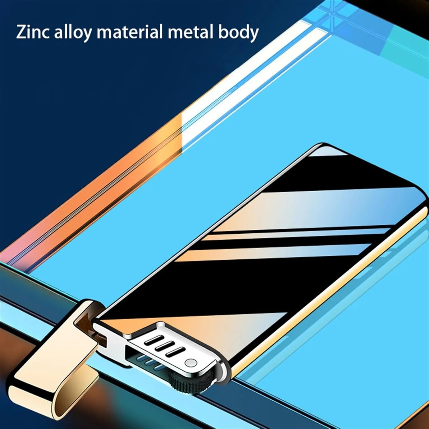 Ultra-Thin Soft Flame Lighter, Portable Metal Traditional Flame Lighter, refillable Adjustable Flame Lighter, Suitable for Men and Women Gifts, Collection, Camping, Gift Box (Color : A)
