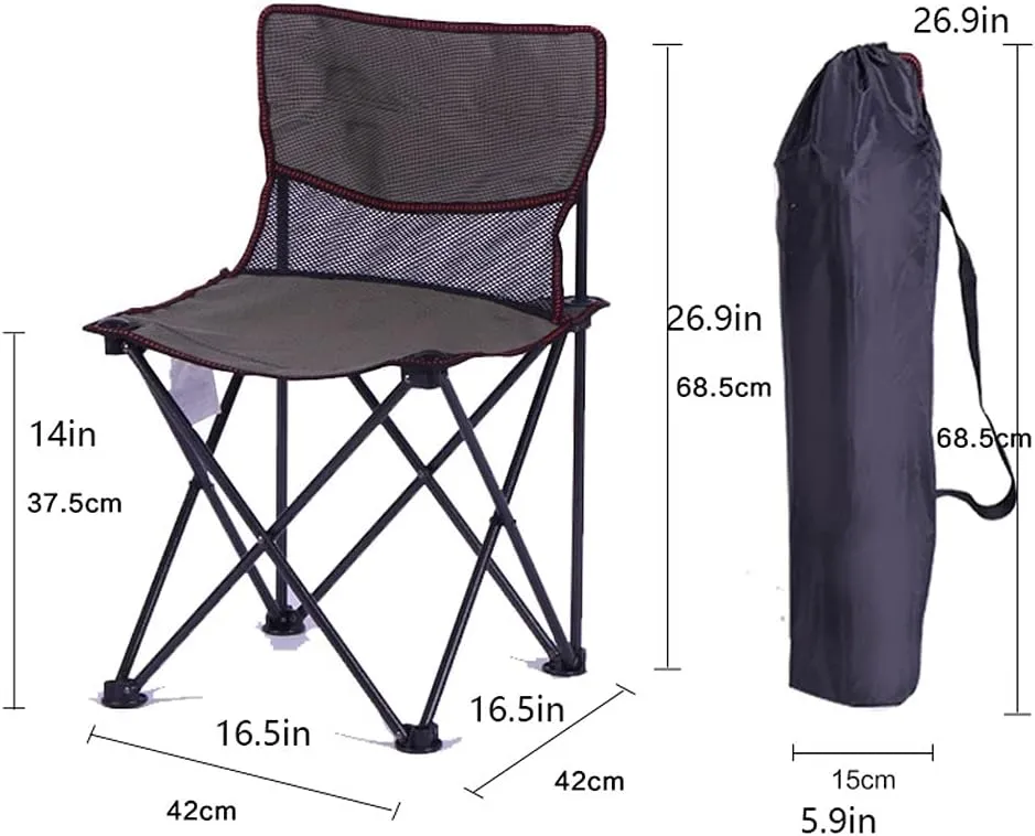 Ultralight Backpack Chair, Folding Camping Chair, Compact Folding Chair, Camping, Hiking, Traveling, Fishing (Color : Black, Size : 68.5 * 42 * 42CM)