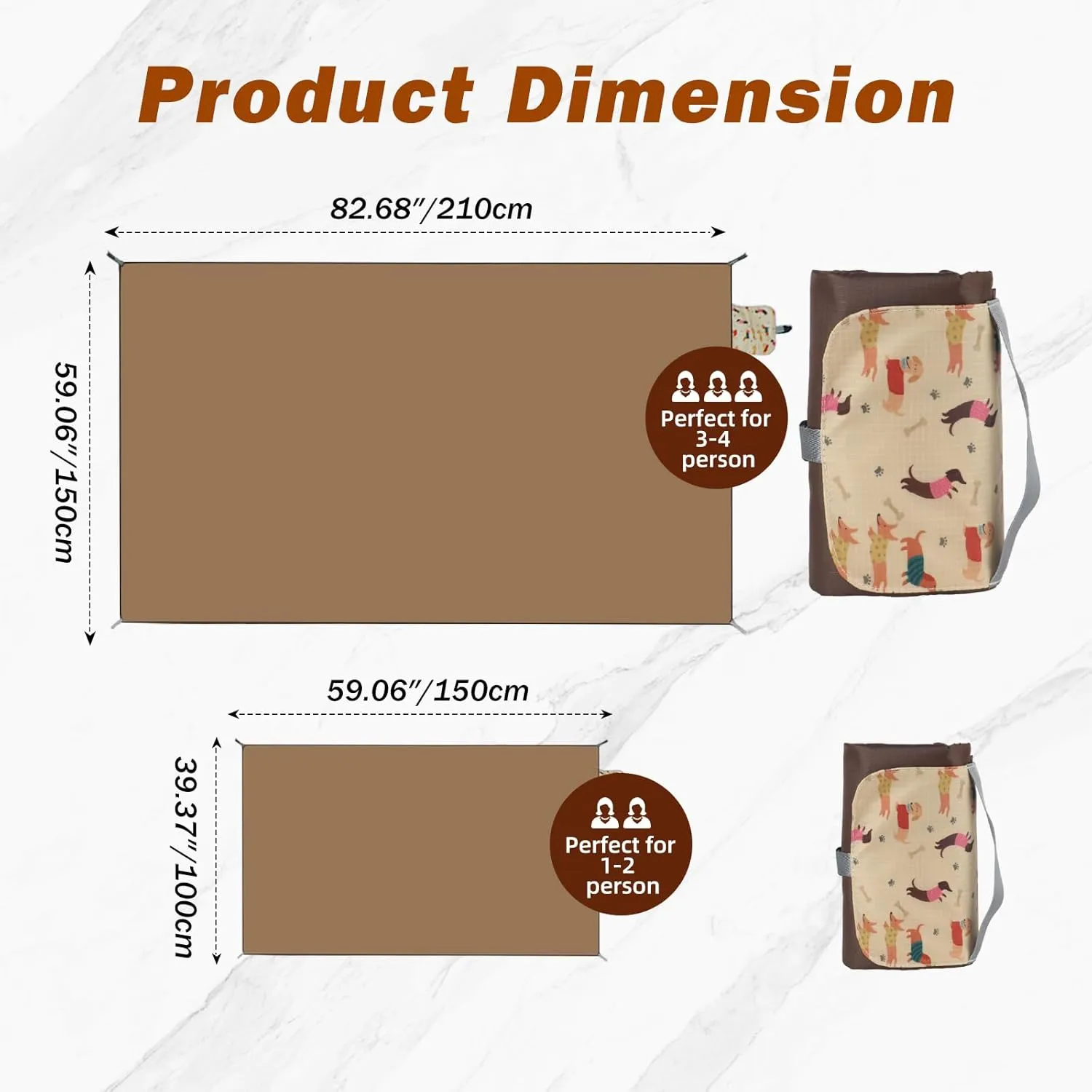 Ultralight Beach & Camping Blanket – 0.42lb/0.66lb Waterproof & Sandproof | Quick-Dry, Compact, Fits in Pocket | Ideal for Travel, Hiking, Park Picnics & Outdoor Adventures
