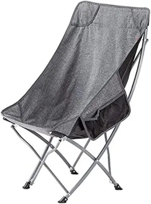 Ultralight Beach Fishing Stool Portable Outdoor Camping Chair Garden High Back Chairs with Side Pocket,Camping Folding Chair/Grey