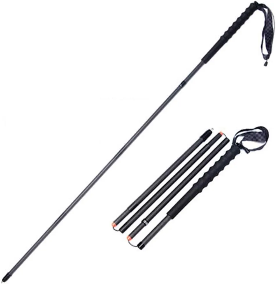 Ultralight Carbon Fiber Trekking Poles – 2-Pack Collapsible & Telescopic Hiking Walking Sticks with Anti-Shock, Ergonomic Grips, Adjustable Wrist Straps for Hiking, Backpacking,