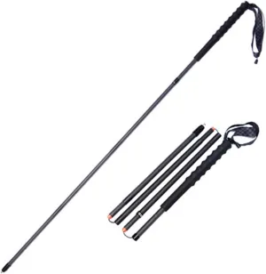 Ultralight Carbon Fiber Trekking Poles - 2 Pack with Collapsible Antishock,Telescopic and Strong for Hiking, Camping, Mountaining, Backpacking, Walking, Trekking/Black (A)