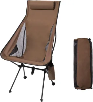 Ultralight Folding Moon Chair with Mesh, Portable Camping Chair with Washable Cover and Carry Bag for Outdoor Use