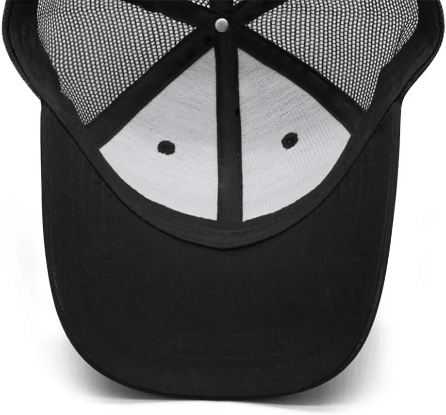 Unisex Baseball Cap Adjustable Snapback Mesh Trucker Dad Military Hat Black