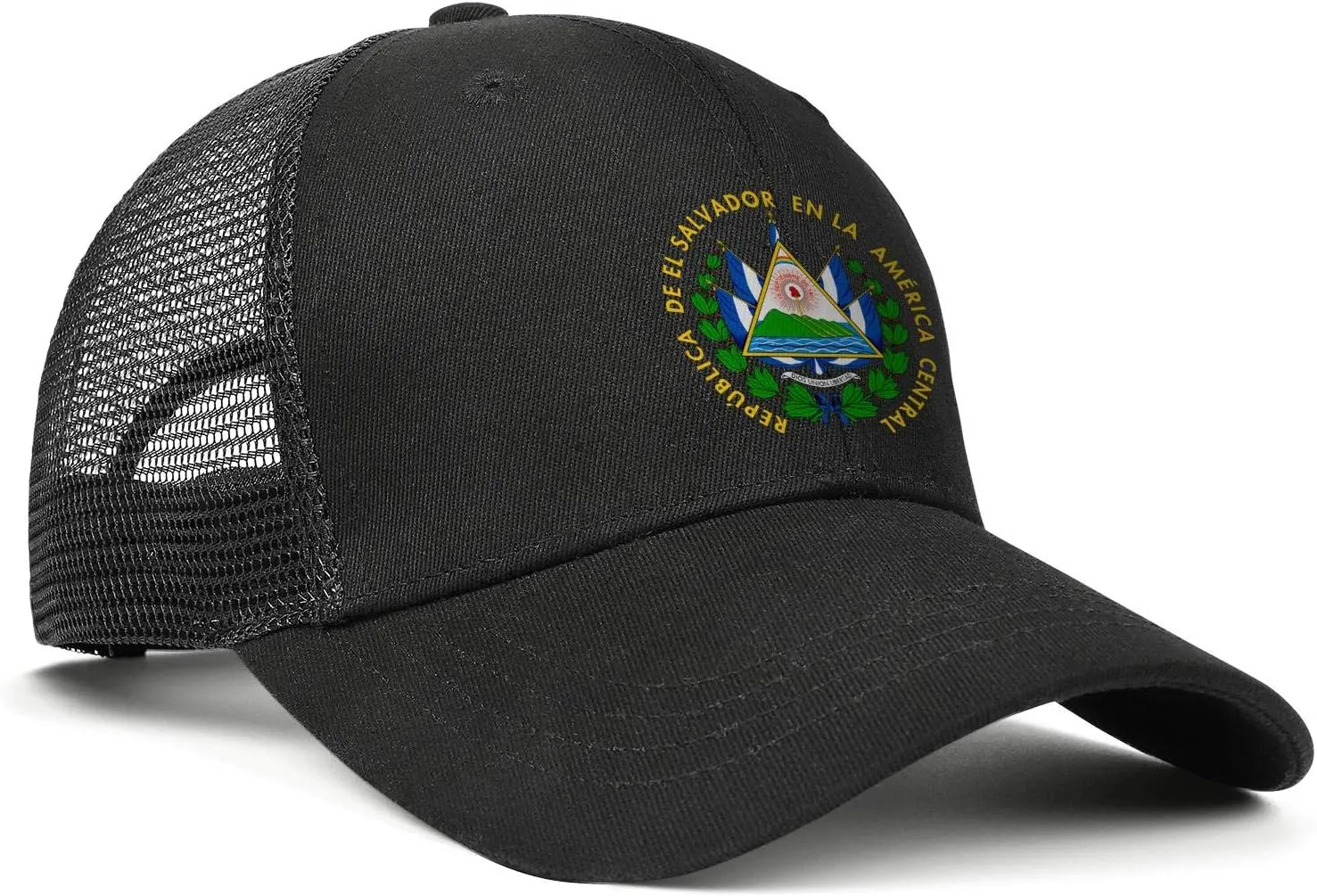 Unisex Baseball Cap Adjustable Snapback Mesh Trucker Dad Military Hat Black