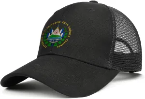 Unisex Baseball Cap Adjustable Snapback Mesh Trucker Dad Military Hat Black