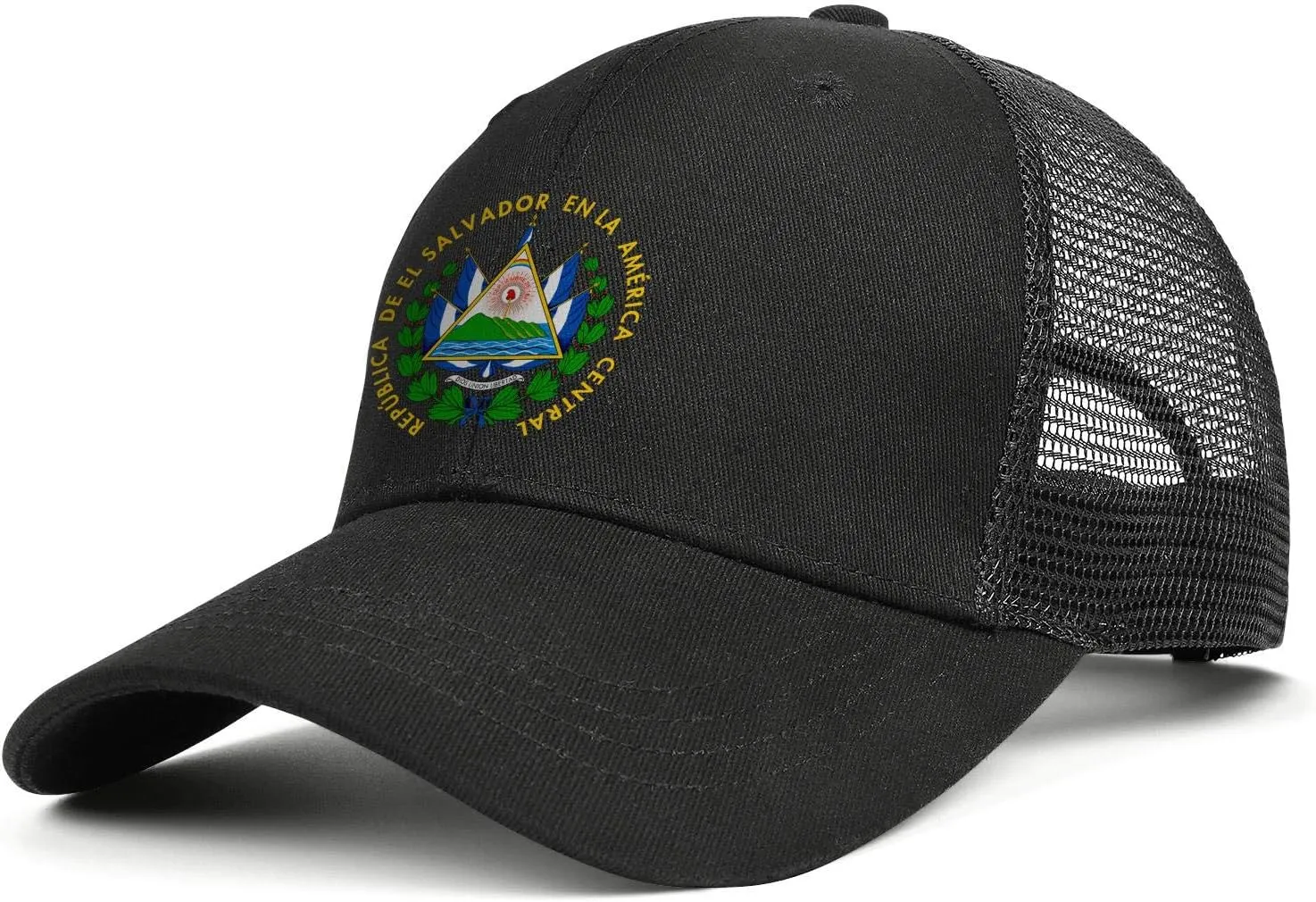 Unisex Baseball Cap Adjustable Snapback Mesh Trucker Dad Military Hat Black