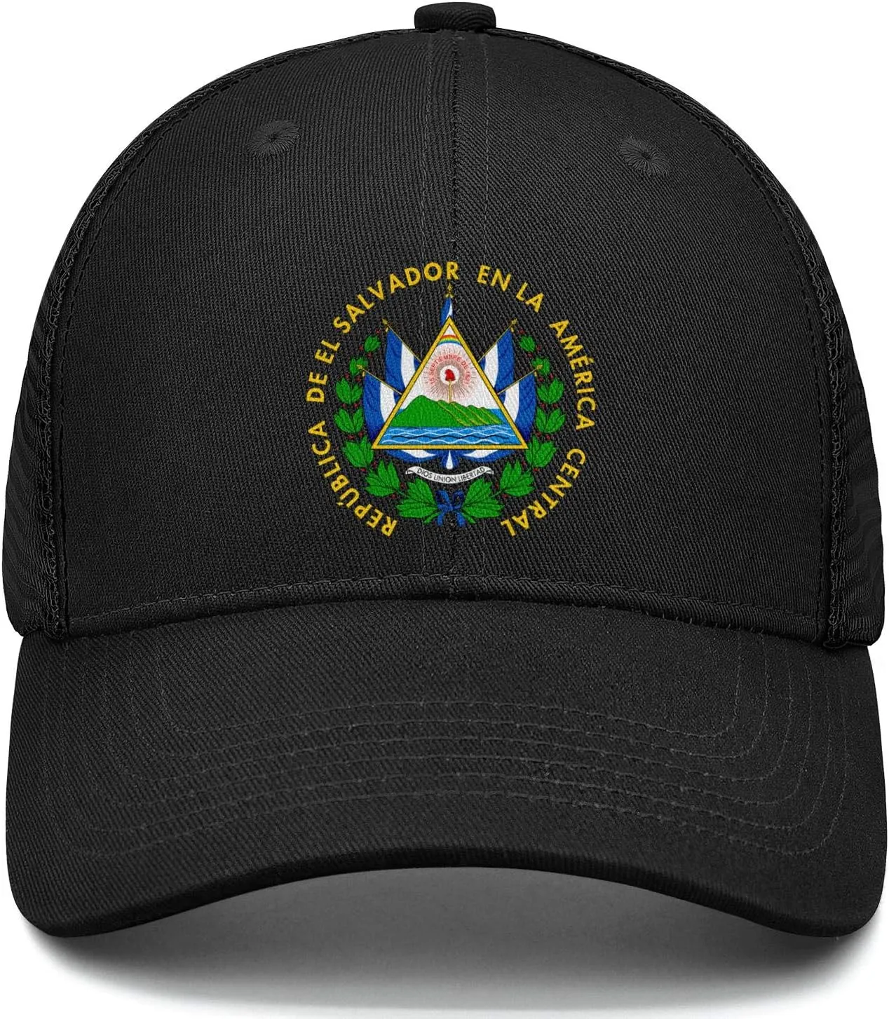 Unisex Baseball Cap Adjustable Snapback Mesh Trucker Dad Military Hat Black
