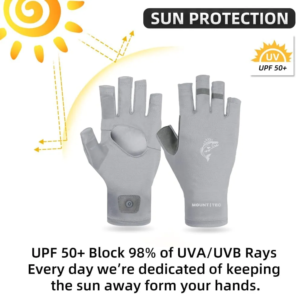 Unisex UV Protective Fingerless Gloves UPF 50  Sun Glove for Outdoor Fishing Cycling Hiking Driving Kayaking