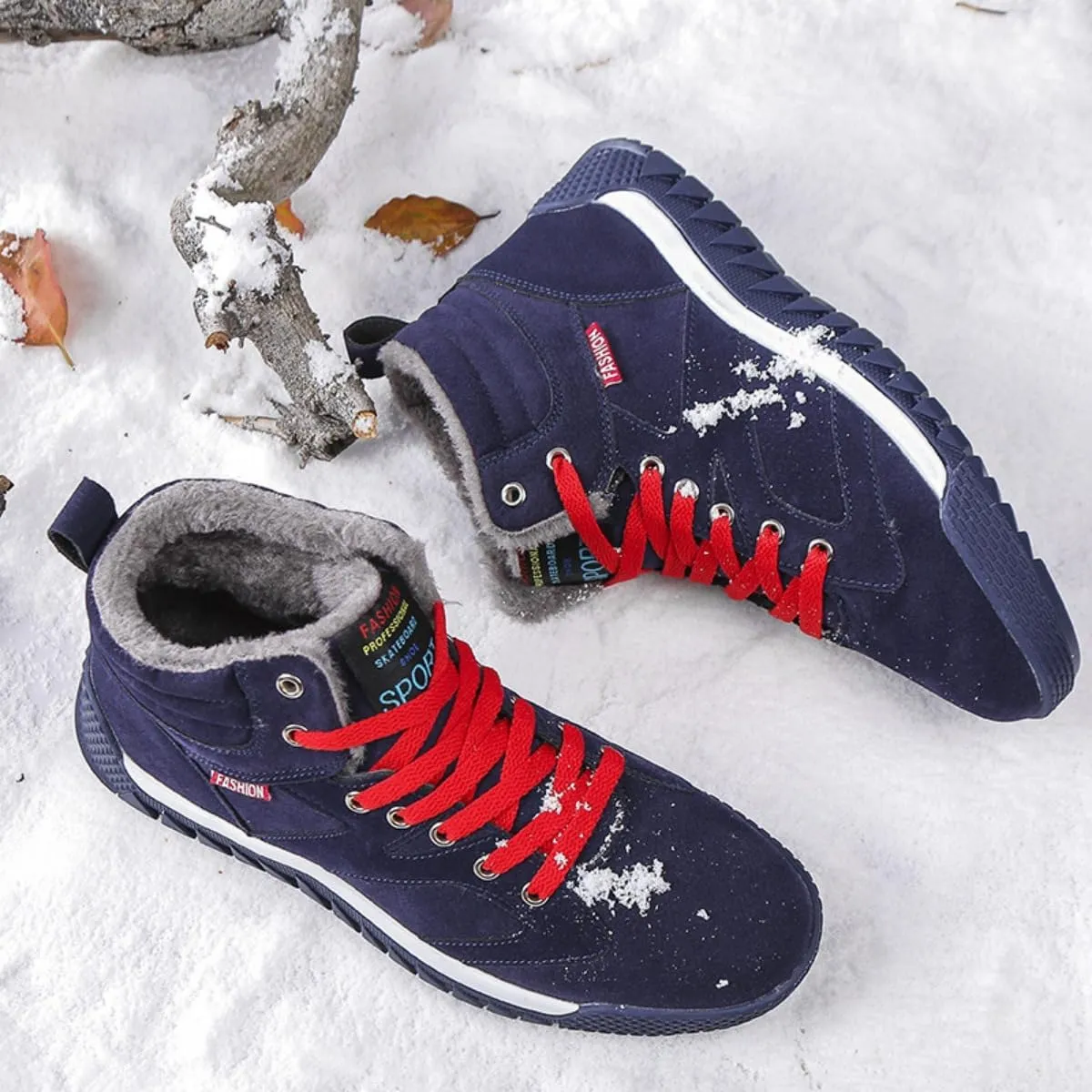 Unisex Winter Snow Boots, Waterproof Anti-Slip Fur Lined Warm Hiking Sneakers Shoes, Outdoor Trekking Backpacking Camping Footwear
