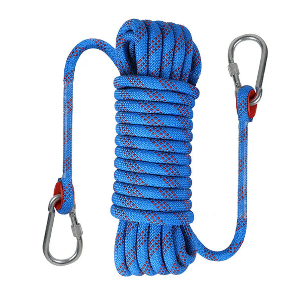 US 3300lbs Heavy Duty Climbing Rope Static Rock-Climbing Escape Rescue Cord 10MM