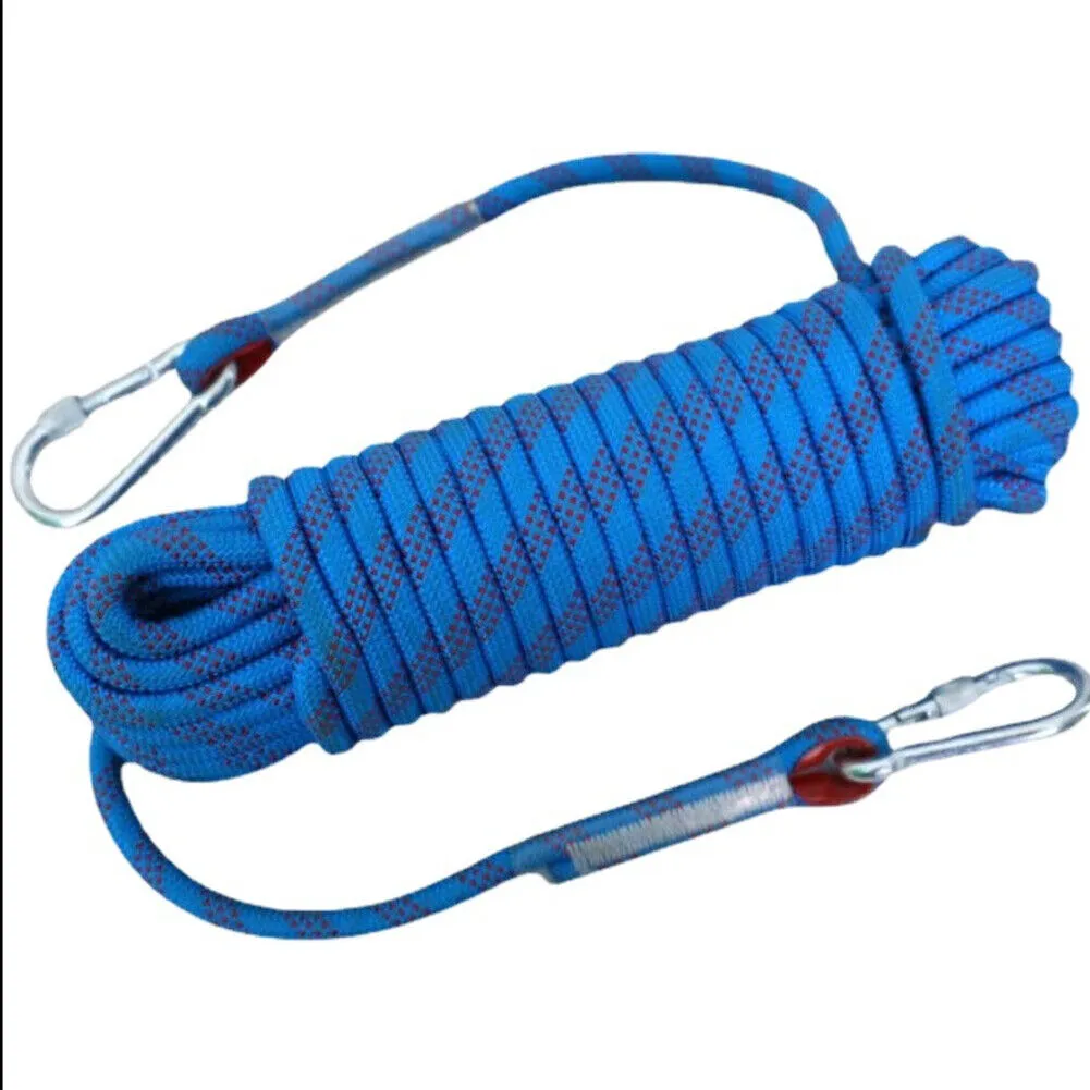 US 3300lbs Heavy Duty Climbing Rope Static Rock-Climbing Escape Rescue Cord 10MM