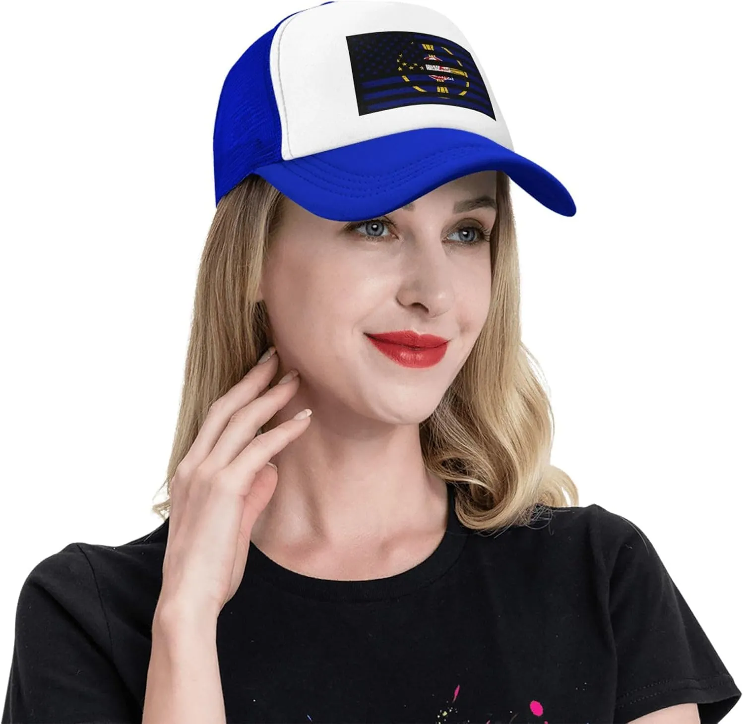 US and Flag of Omaha, Nebraska Baseball Cap for Men Women Adjustable Breathable Mesh Trucker Hat Unisex