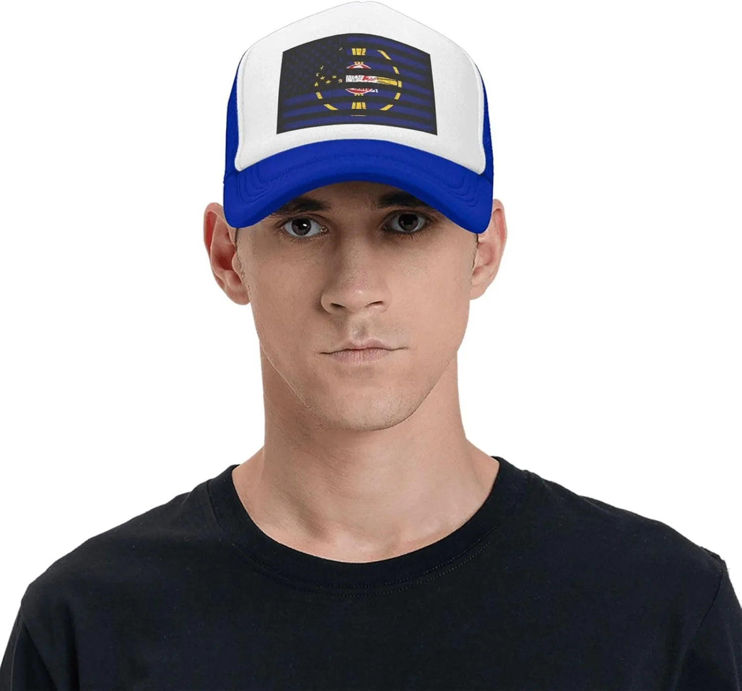 US and Flag of Omaha, Nebraska Baseball Cap for Men Women Adjustable Breathable Mesh Trucker Hat Unisex