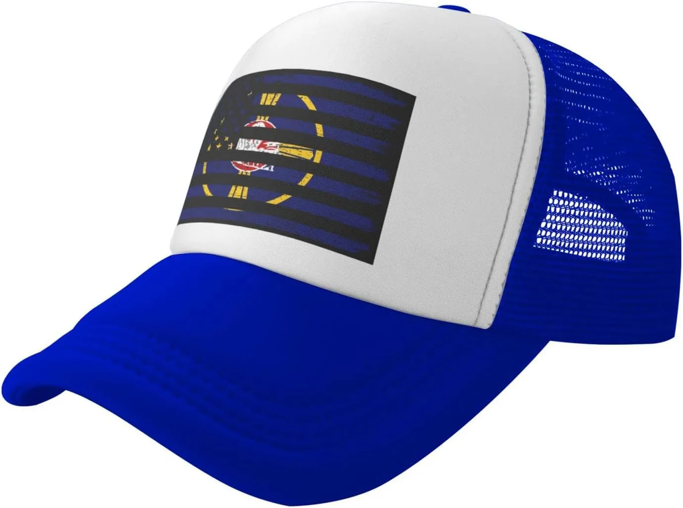 US and Flag of Omaha, Nebraska Baseball Cap for Men Women Adjustable Breathable Mesh Trucker Hat Unisex