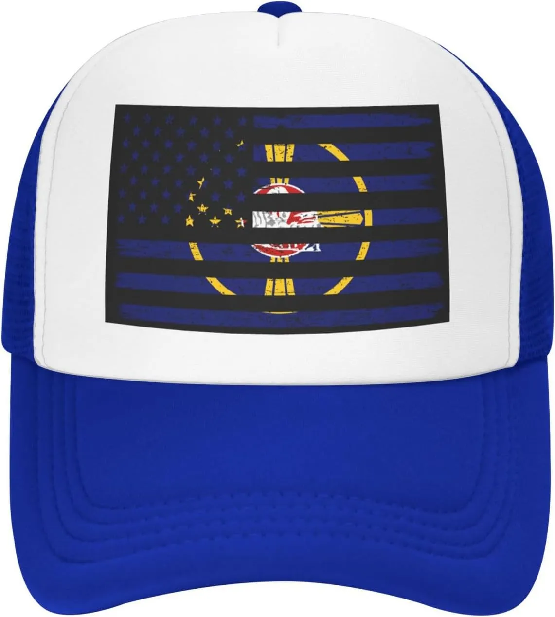 US and Flag of Omaha, Nebraska Baseball Cap for Men Women Adjustable Breathable Mesh Trucker Hat Unisex
