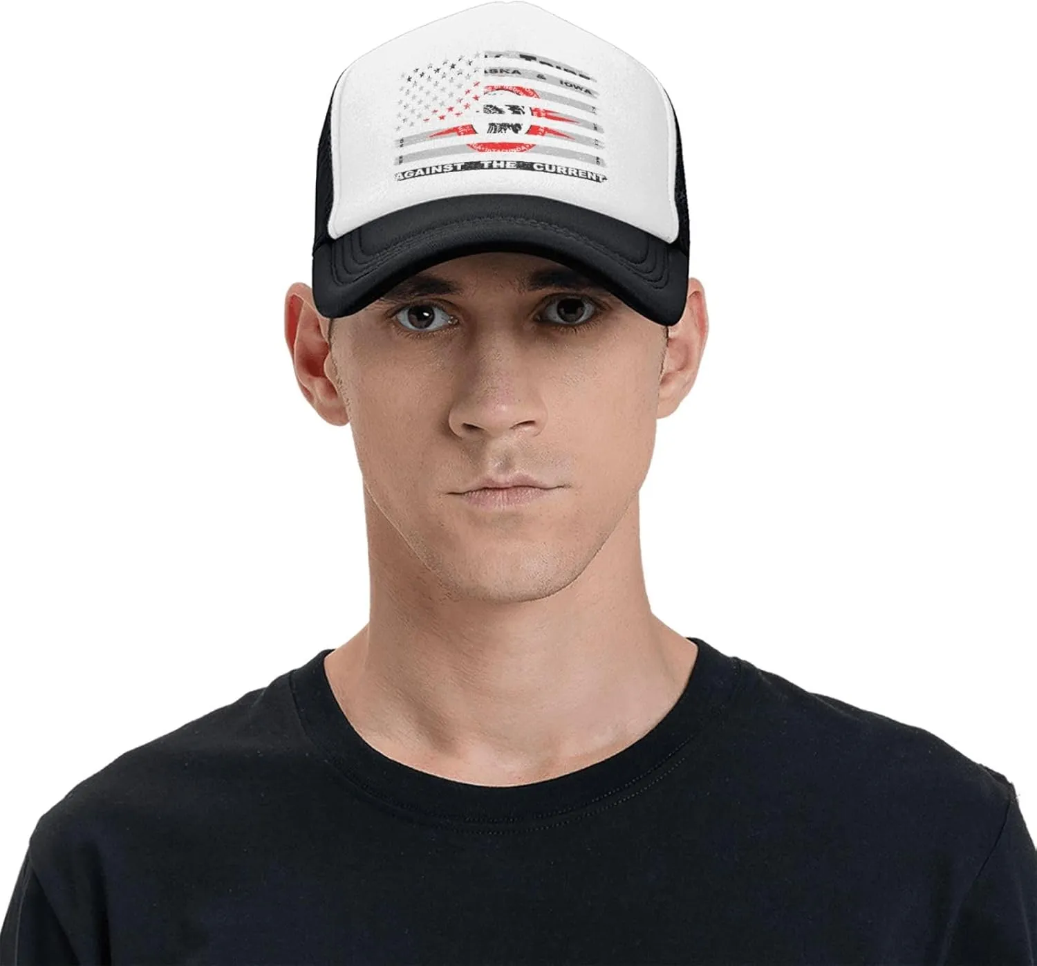 US and Flag of The Omaha Tribe of Nebraska & Iowa Baseball Cap for Men Women Adjustable Breathable Mesh Trucker Hat Unisex
