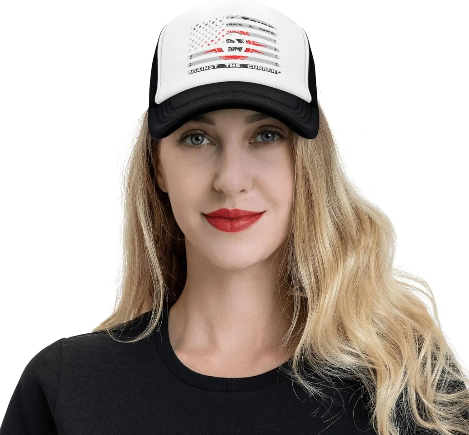 US and Flag of The Omaha Tribe of Nebraska & Iowa Baseball Cap for Men Women Adjustable Breathable Mesh Trucker Hat Unisex