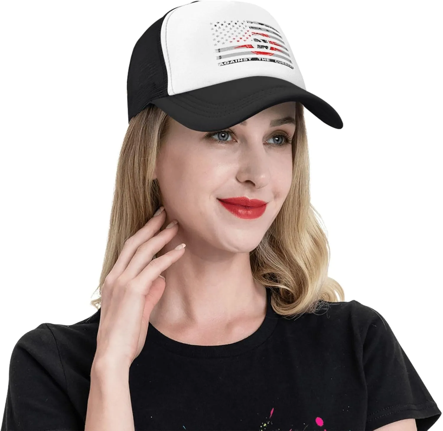 US and Flag of The Omaha Tribe of Nebraska & Iowa Baseball Cap for Men Women Adjustable Breathable Mesh Trucker Hat Unisex