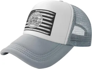 US and Seal of Omaha, Nebraska Baseball Cap for Men Women Adjustable Breathable Mesh Trucker Hat Unisex