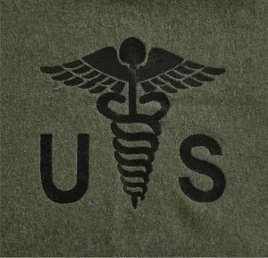 U.S. Military Medical Wool Blanket 64" x 90" Army Replica Emergency Blanket - Wool Blend, Olive Drab