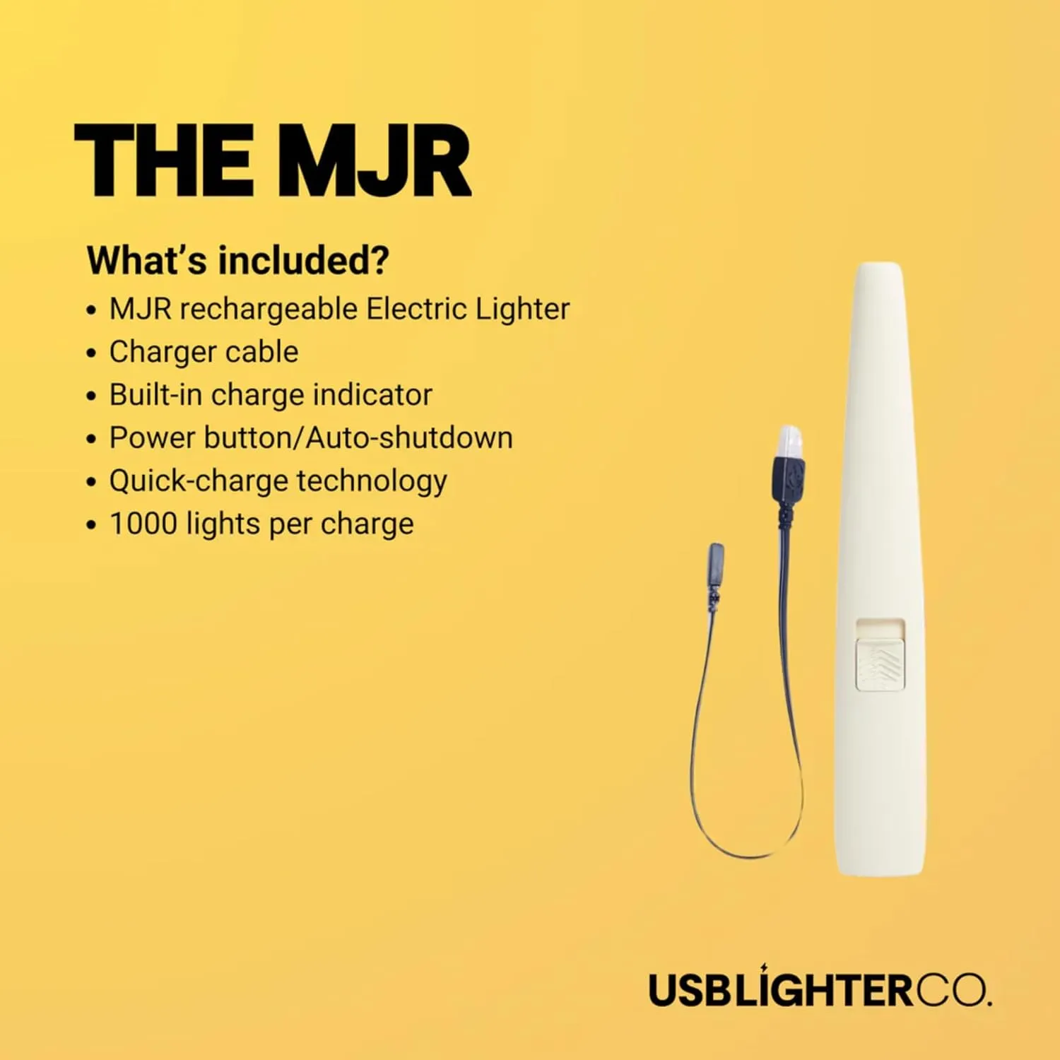 USB Lighter Co. MJR Electric Arc Windproof Flameless USB Lighter Large Handle with Safety Lock for Candle Camping BBQ Grill Gift (Watercolor)