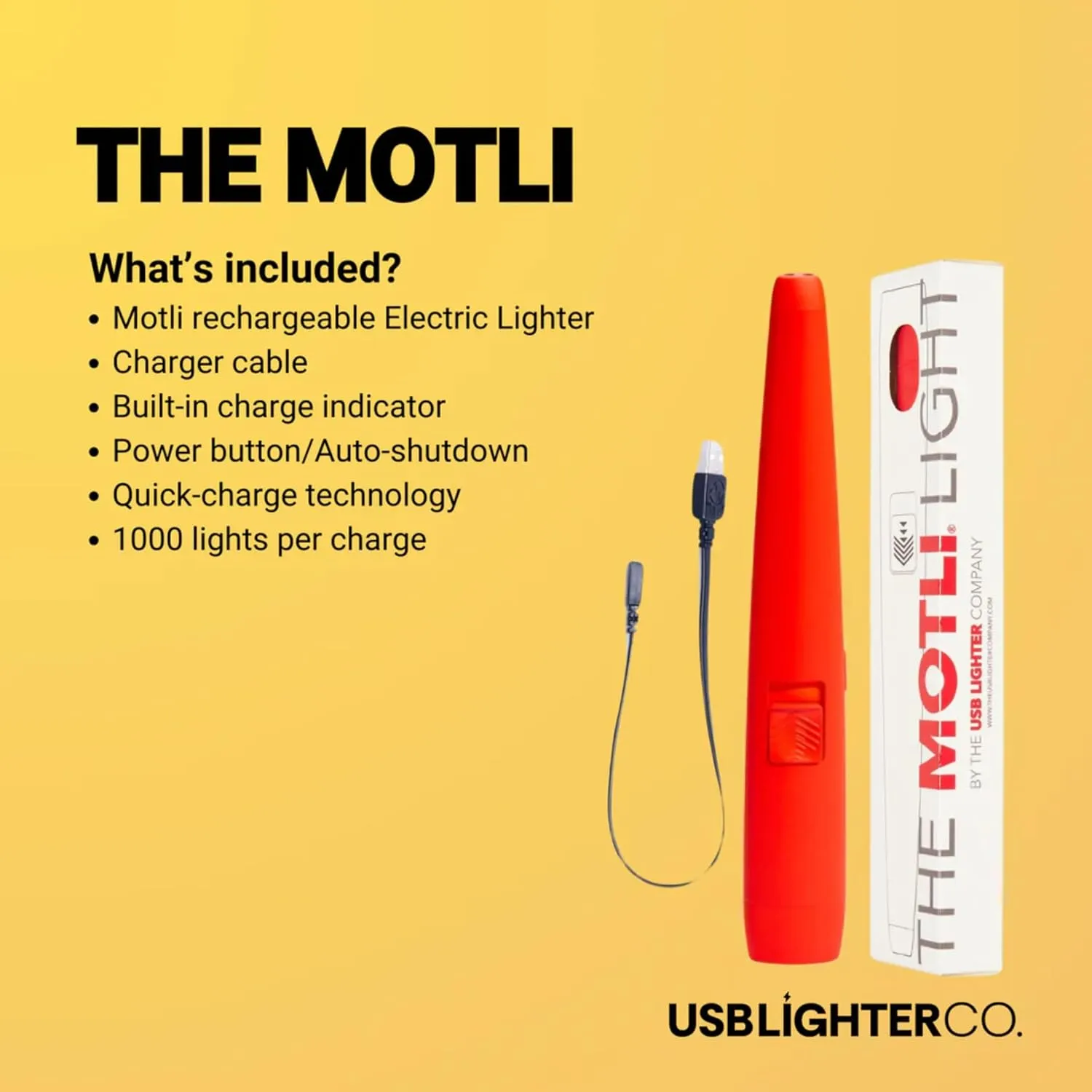 USB Lighter CO. Motli Arc Lighter - Flameless Lighter with LED Flashlight, Rechargeable Battery & Safety Switch - Windproof Tesla Coil Electric Lighters for Gifts, Kitchen, Home, & Outdoors