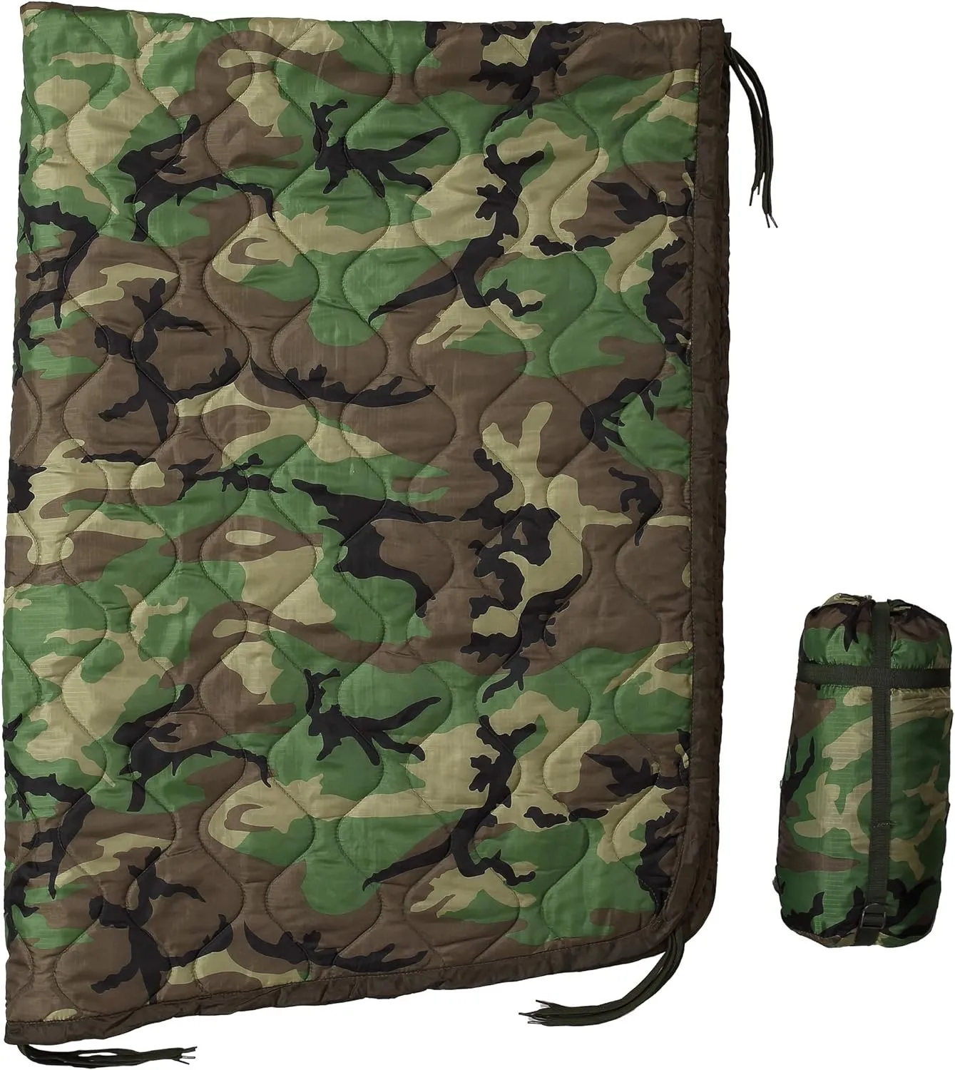 USGI Industries Military Woobie Blanket | Thermal Insulated Camping Blanket, Poncho Liner | Large, Portable, Insulation, Water-Resistant, for Hiking, Survival | Compression Carry Bag
