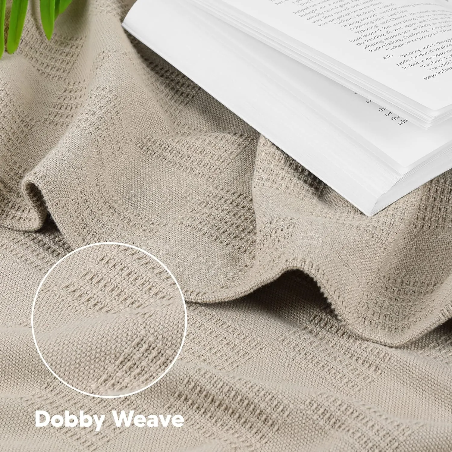 Utopia Bedding Khaki 100% Cotton Blanket [King Size - 90x108 Inch] 350GSM Lightweight, Soft and Breathable Thermal Blanket for All Seasons