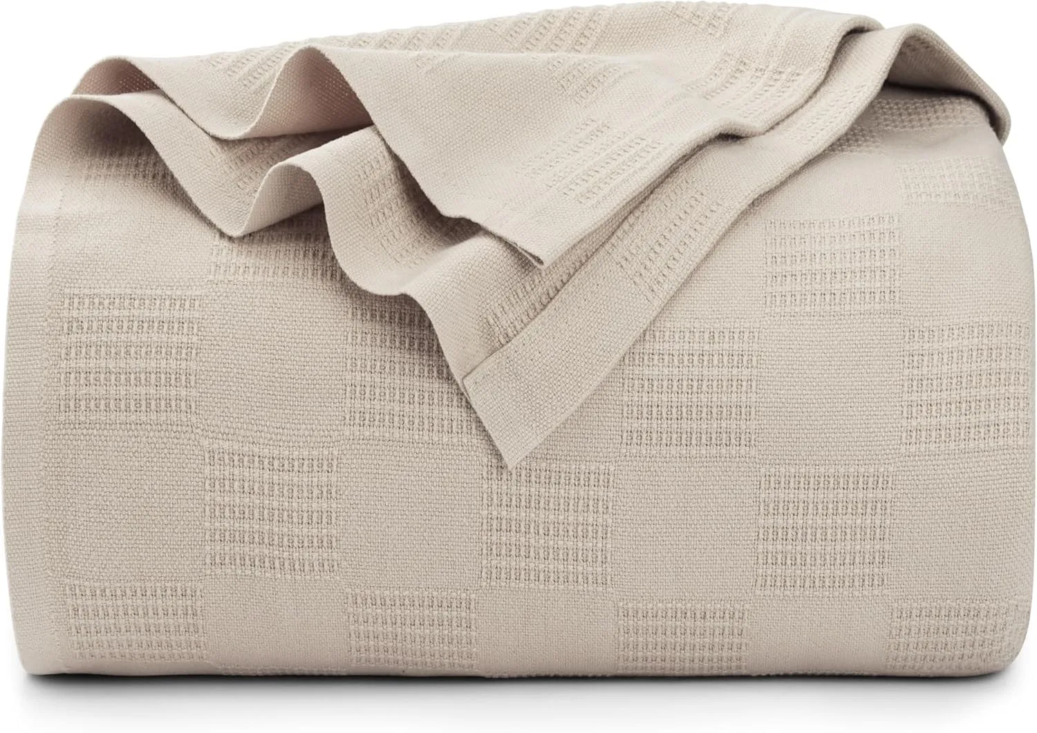 Utopia Bedding Khaki 100% Cotton Blanket [King Size - 90x108 Inch] 350GSM Lightweight, Soft and Breathable Thermal Blanket for All Seasons