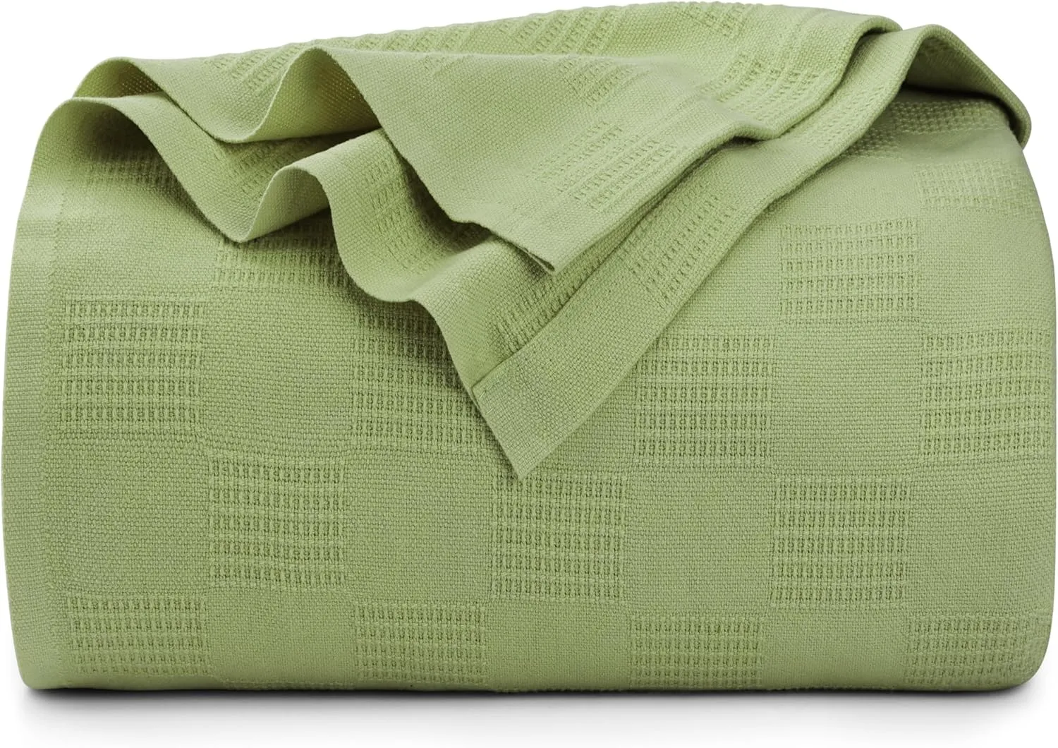 Utopia Bedding Sage Green 100% Cotton Blanket [King Size - 90x108 Inch] 350GSM Lightweight, Soft and Breathable Thermal Blanket for All Seasons