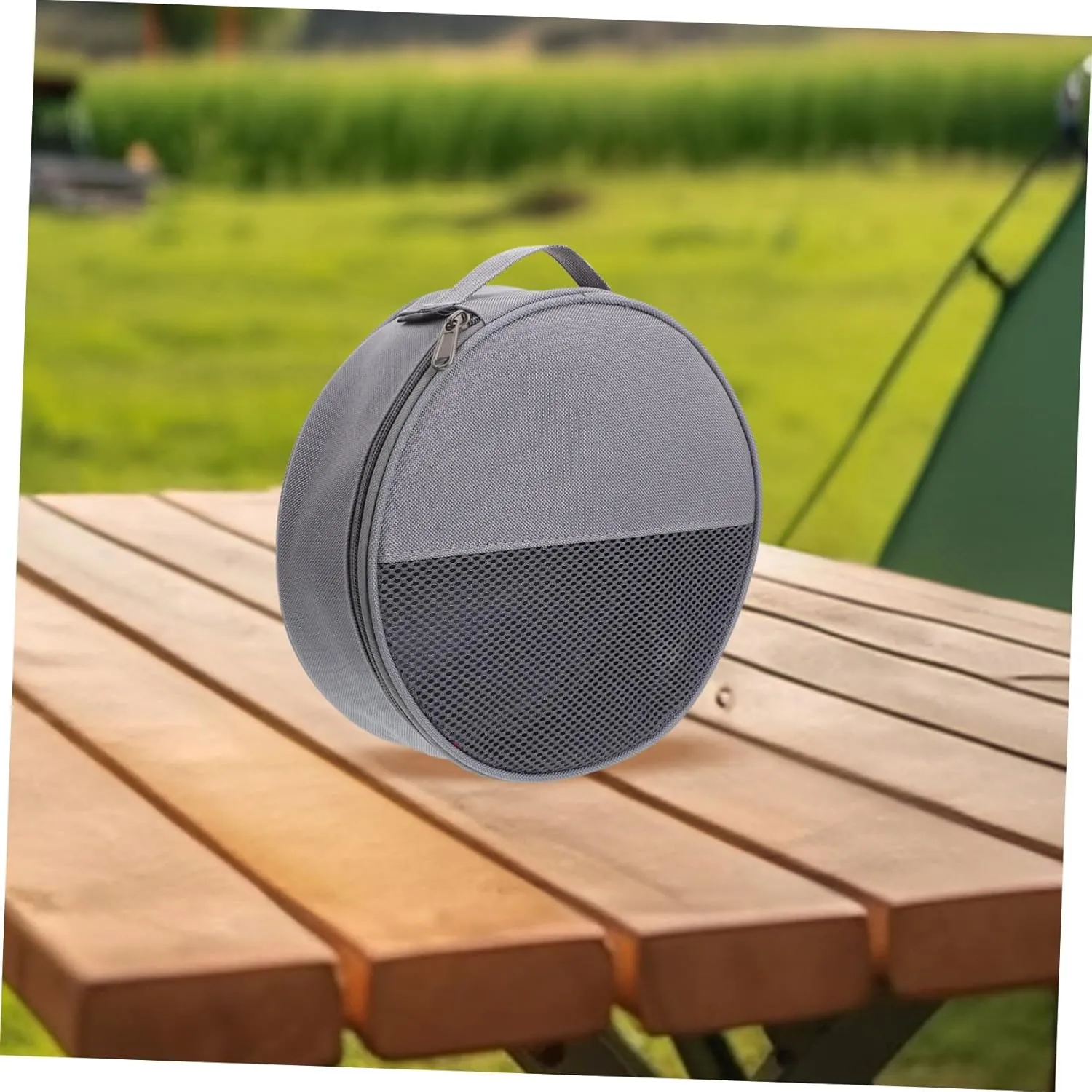 VANZACK Outdoor Tableware Bag Canvas Bag Camping Plate Organizer Round Plate Bag Picnic Tableware Bag Camping