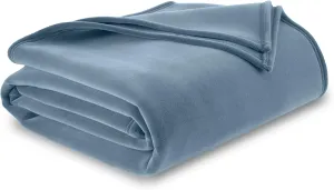 Vellux 1B07056 Original Insulating Core Hotel Style Solid blanket Machine Washable Soft Cozy Warm Thermal Durable Pet Friendly All Seasons Layering Bed Sofa Blankets, Twin, Blue