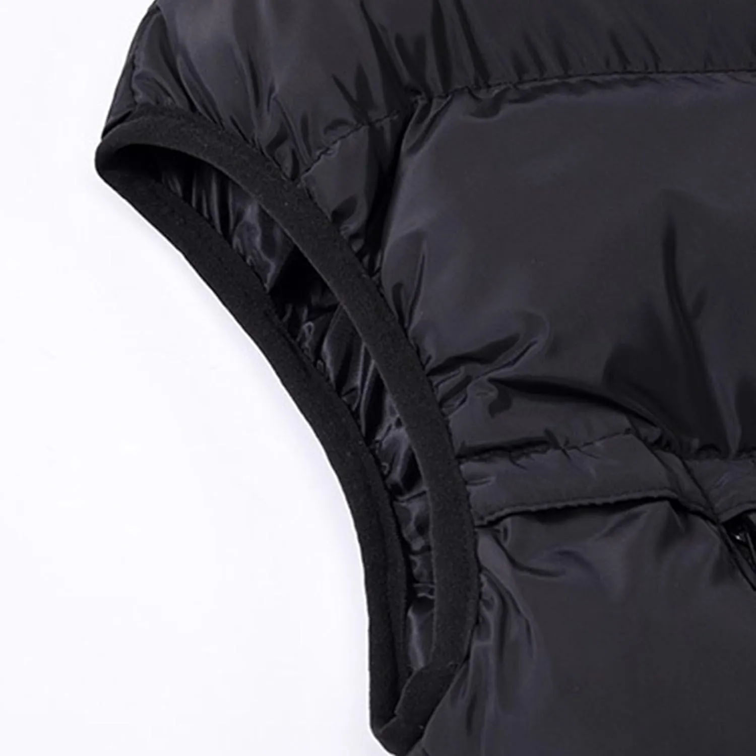 Vest for Men Stand Collar Zip Up Color Block Padded Jacket Thicken Warm Winter Casual Outdoor Sports Vest with Pocket