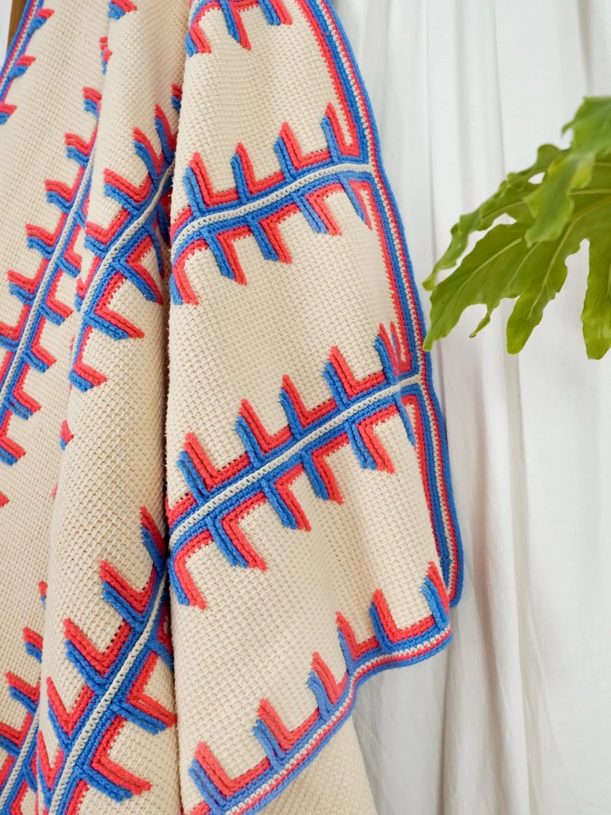Vintage Handknit Football Stitch Blanket