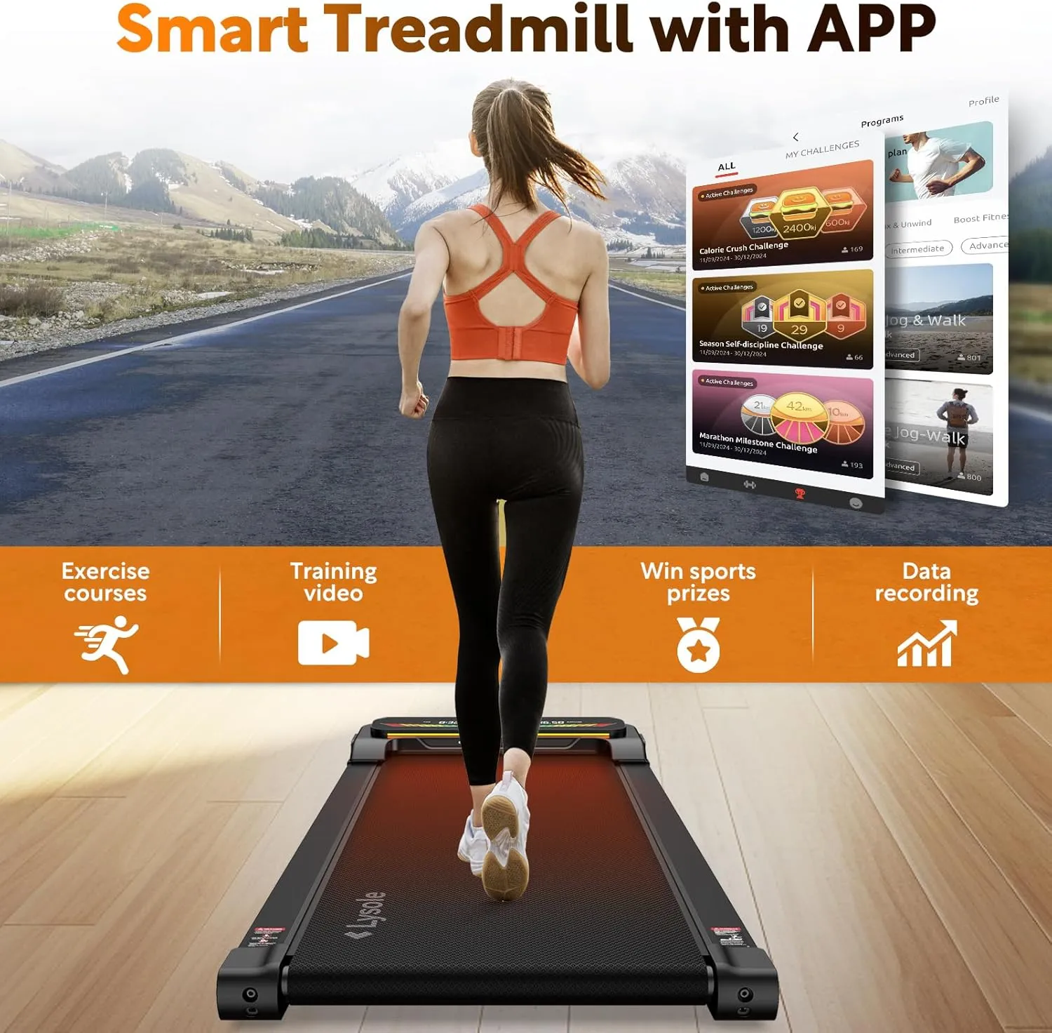 Walking Pad Treadmill with Incline,Treadmills for Home and Office,340 Lb Capacity,4 in 1 Portable Under Desk Treadmill with APP and Remote Control,Large LED Display