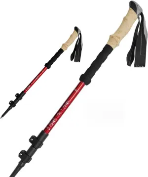 Walking Poles Set of 2, Ultralight Carbon Fiber Quick Lock EVA Grip Trekking Poles, Balance Support for Seniors, Women and Men(Red)