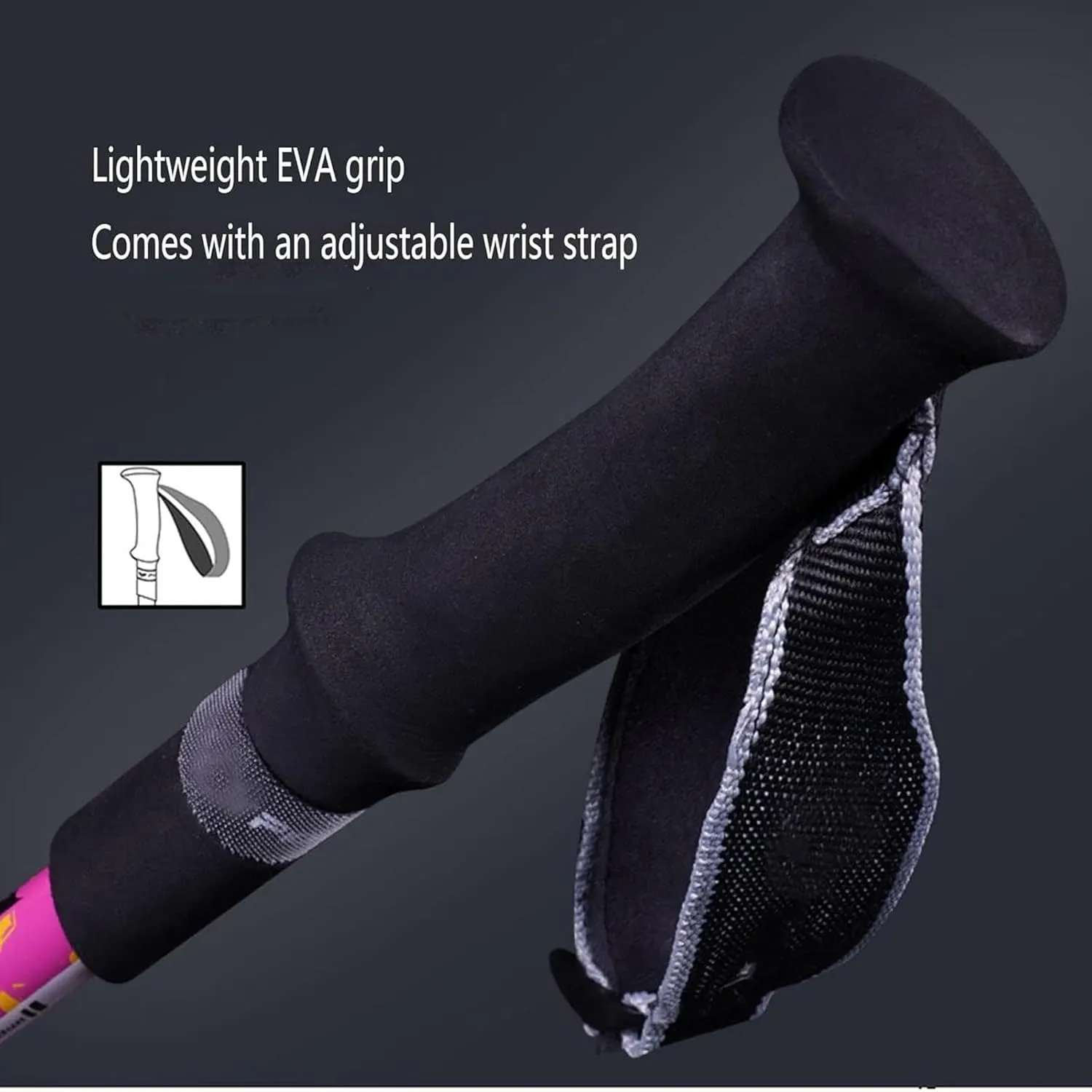 Walking Stick Hiking Poles Carbon Fibre Hiking Poles Telescopic Hiking Stick Walking Poles Retractable for Outdoor Hiking Gear Trekking Poles