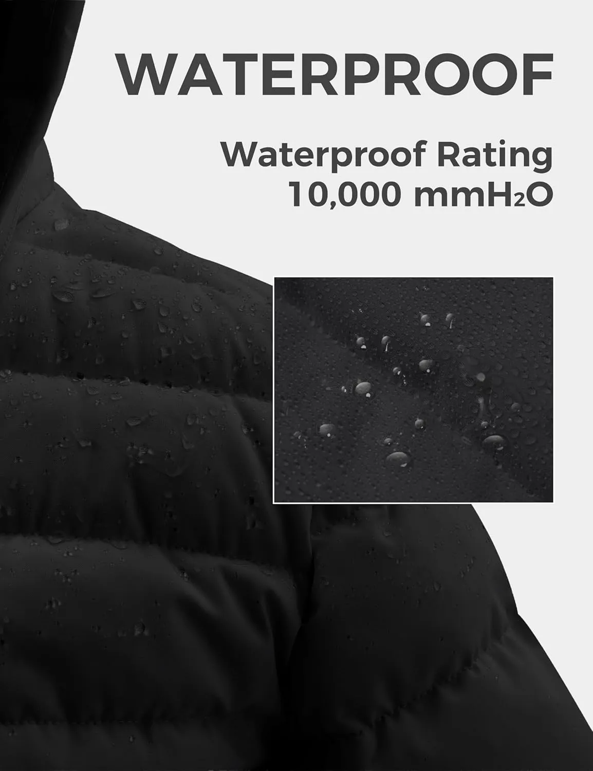 wantdo Men's Quilted Puffer Jacket Hooded Waterproof winter jacket Warm Puffer Coat Outwear