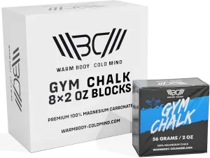 WARM BODY COLD MIND Premium Chalk Block for Weight Lifting - Hand Grip for Cross Training, Climbing, Gymnastics, Weightlifting, Powerlifting, Deadlift, Pole Dancing, Sport Gym, Fitness