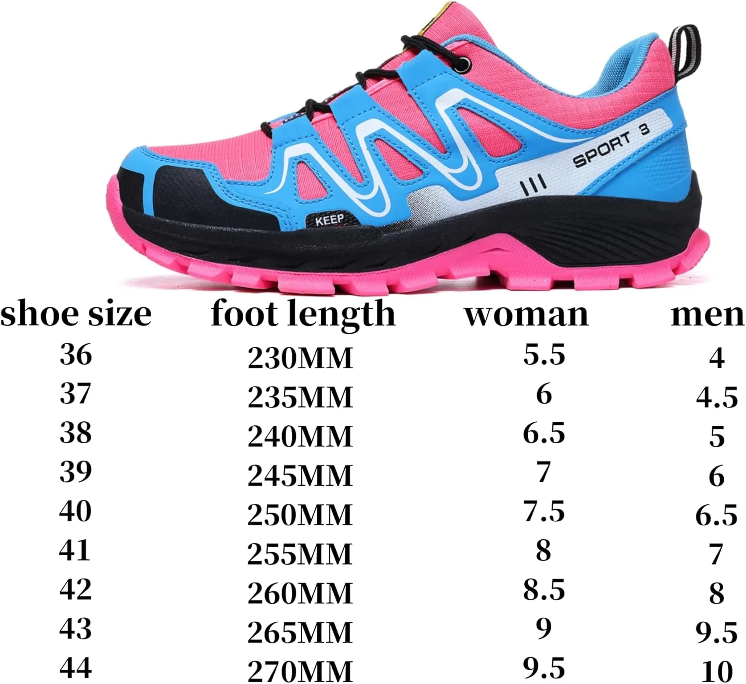 Waterproof Hiking Shoes Women Casual Lace-Up Non-Slip Lightweight Comfortable Running Tennis Fashion Sneakers for Women Walking Trekking Outdoor Shoes