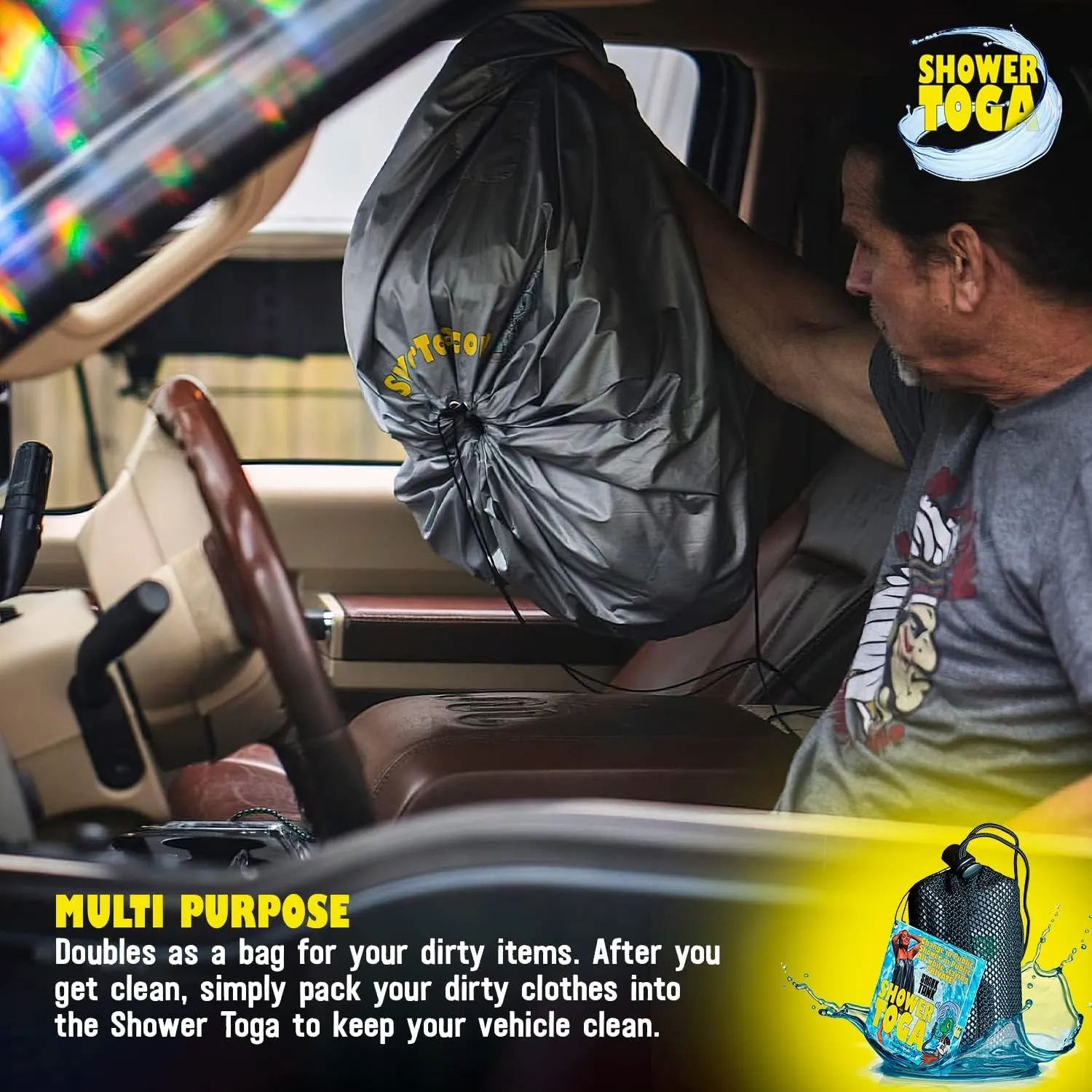 Wearable Shower Garment, Privacy RV & Camping Shower, Surf Poncho, Shower Tent, or Portable Changing Room