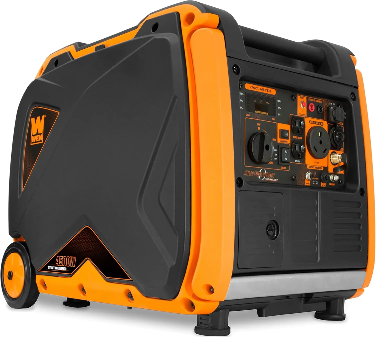 WEN DF451i Super Quiet 4500-Watt Electric Start Dual Fuel RV-Ready Portable Inverter Generator with Fuel Shut-Off