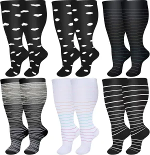 Wide Calf Compression Socks for Women Men,Large Plus Size Compression Socks Support for Nurse Pregnant