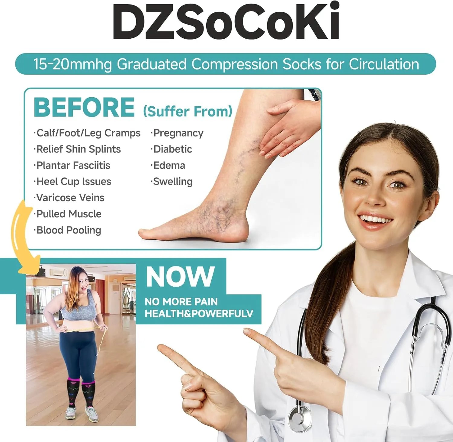 Wide Calf Compression Socks for Women Men,Large Plus Size Compression Socks Support for Nurse Pregnant