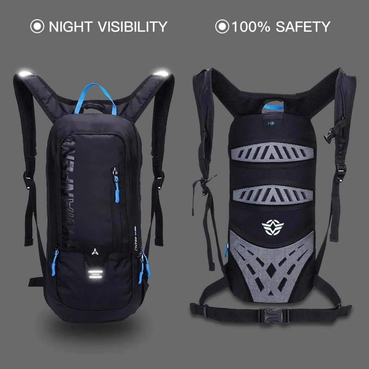 WINDCHASER Cycling Backpack, 10L Bicycle Backpack Waterproof Breathable Bag for Outdoor Travel Hiking Climbing Biking Running Skiing (Black)