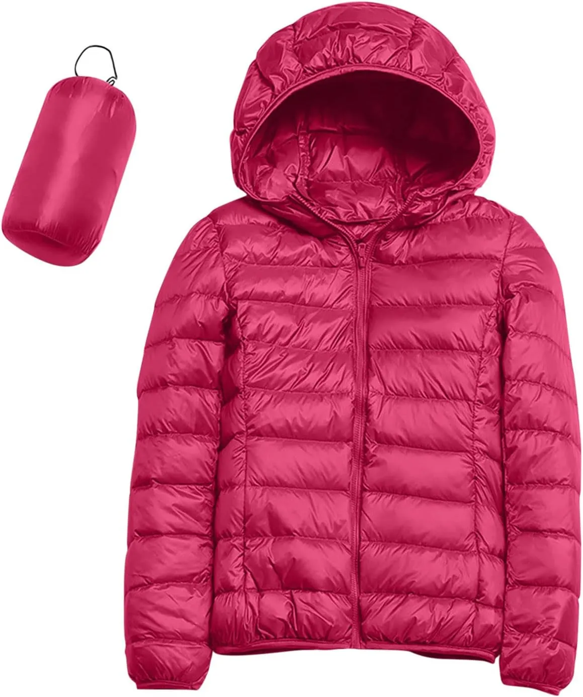 Winter Puffer Coats for Women, Womens Lightweight Puffer Jacket Packable Hooded Puffer Jacket Winter Zip Up Puffy Jacket